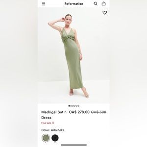 Reformation Madrigal Satin Dress